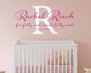 Fearfully and Wonderfully Made Bible Verse Decal with Personalized Name for Nursery in a Handwritten Calligraphy Style